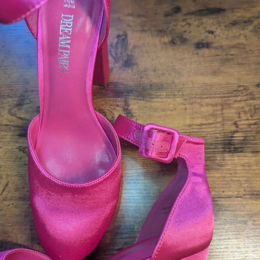 Platform Ankle Strap High Heel Pump Size 8.5 - Picture 6 of 7